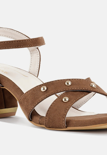 Women Open-Toe Studded Ankle Strap Sandals