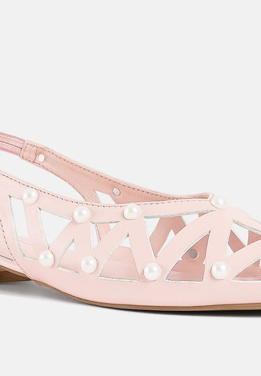Women Pearl Embellished Slingback Sandals