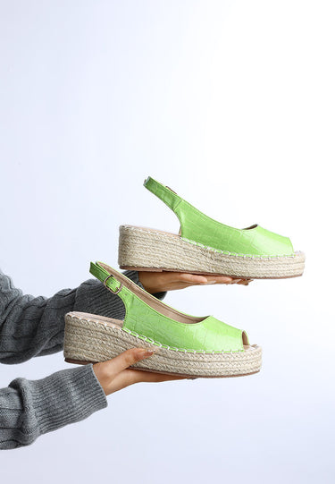 Croco Peep Toe Wedges by Mode
