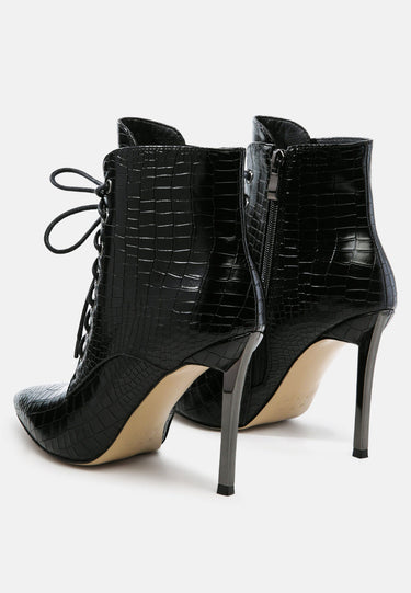 Escala Croc Stiletto Ankle Boots by RAG