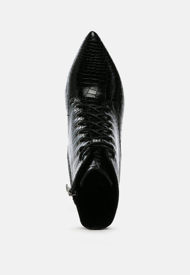 Escala Croc Stiletto Ankle Boots by RAG