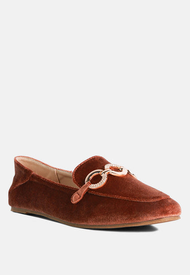 Velvet Metal Show Detail Loafers by Mode