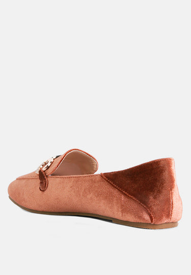 Velvet Metal Show Detail Loafers by Mode