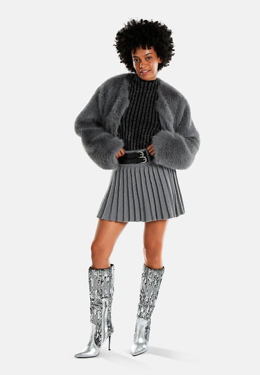 Cropped Faux Fur Coat