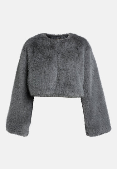 Cropped Faux Fur Coat