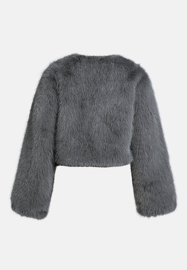 Cropped Faux Fur Coat