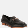 DARETH Horsebit Flat Heel Loafers in Black#color_black