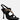 DOMEDA Black Metal Chain Mid Heel Sandal-Black