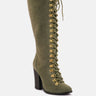 sleet-slay antique olive heeled calf boot_olive