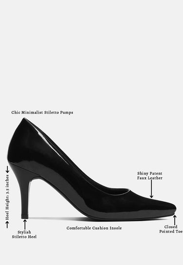 Women Patent Faux Leather Stiletto Pumps