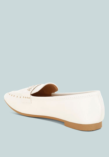 Studded Faux Leather Loafers by Mode