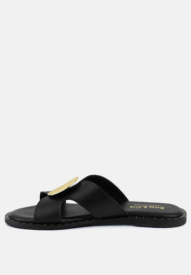 EUDORA Embellished Black Slip-ons#color_black