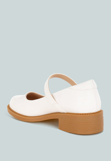 Faux Leather Mary Jane Shoes by Mode
