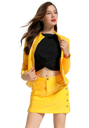 Faux Leather Mustard Co-Ord Set