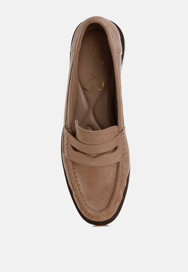 Fhalko Penny Strap Low Block Heel Loafers