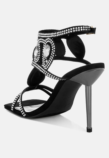 Fialka Diamante & Rhinestones Stiletto Sandals