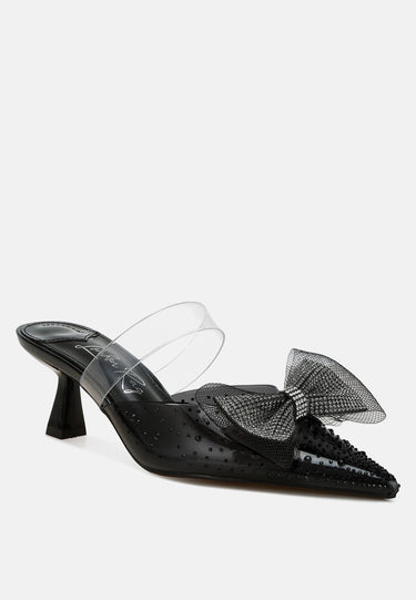 Embellished Bow Kitten Heels by RAG