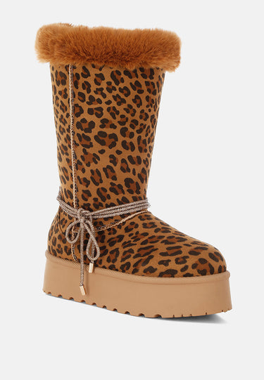 Olonya Fur Collar Anti-Skid Snow Boots
