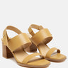 GERTUDE Slingback Block Heel Leather Sandal in Tan-Tan