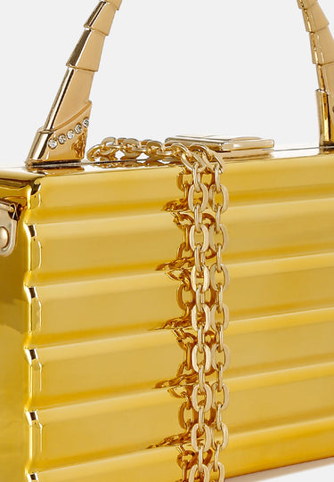 Gold Metallic Mini Box Bag by RAG