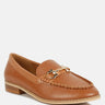 HOLDA Horsebit Embelished Loafers With Stitch Detail#color_tan