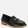 HOLDA Horsebit Embelished Loafers With Stitch Detail in Black#color_black