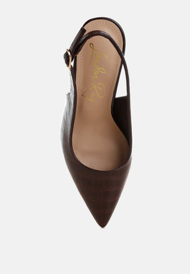 Halins Pointed Toe Slingback Heels