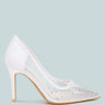 high ball mesh rhinestone stiletto pumps#color_white