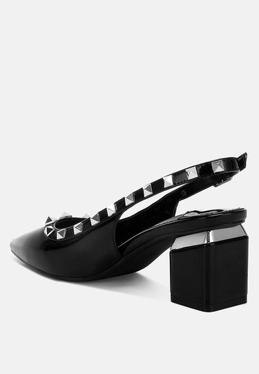 Stud Embellished Slingback Sandals by RAG