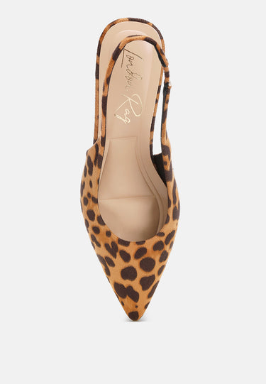 Inana Leopard Slingback Kitten Heels