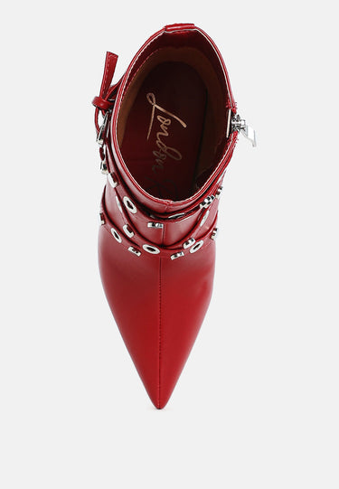 Jacinta Slim Flared Heel Strappy Boots