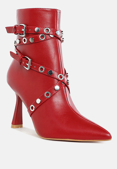 Jacinta Slim Flared Heel Strappy Boots