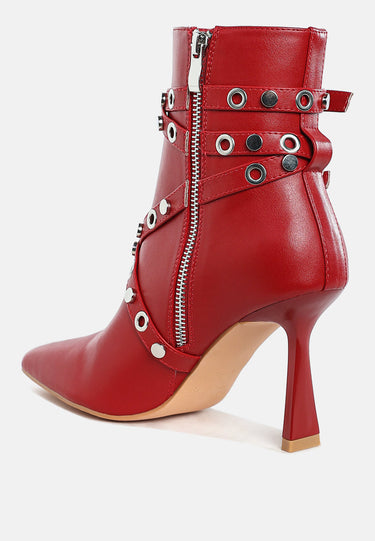 Jacinta Slim Flared Heel Strappy Boots