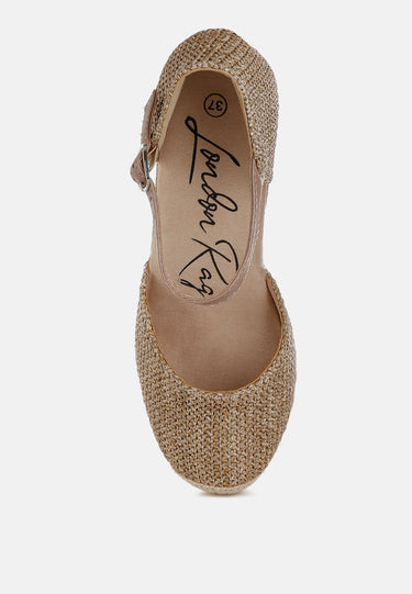 Raffia Woven Wedge Sandals by Mode
