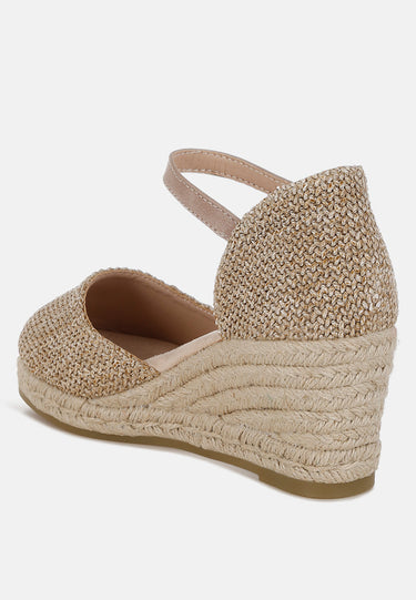 Raffia Woven Wedge Sandals by Mode