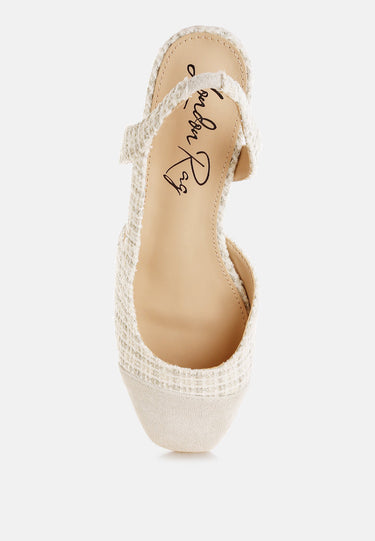 Tweed Slingback Sandals by Mode