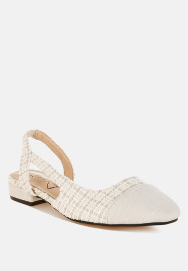 Tweed Slingback Sandals by Mode