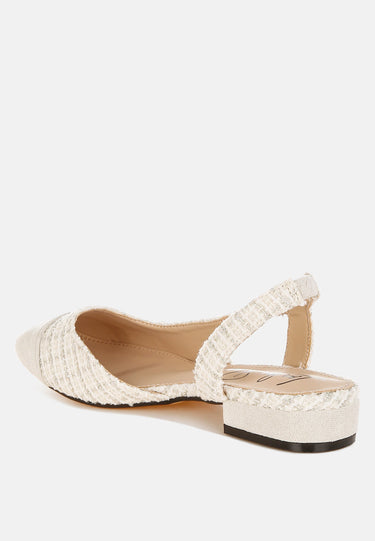 Tweed Slingback Sandals by Mode
