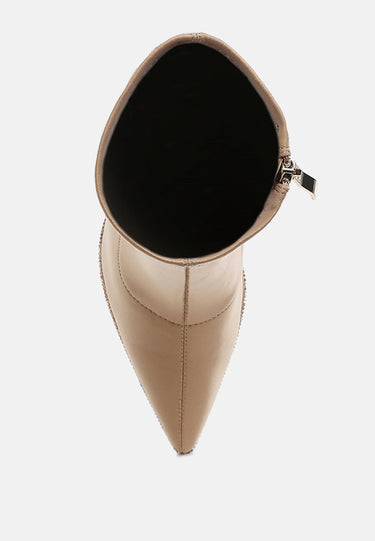 Lycra Rhinestone Detail Ankle Boots by MODE