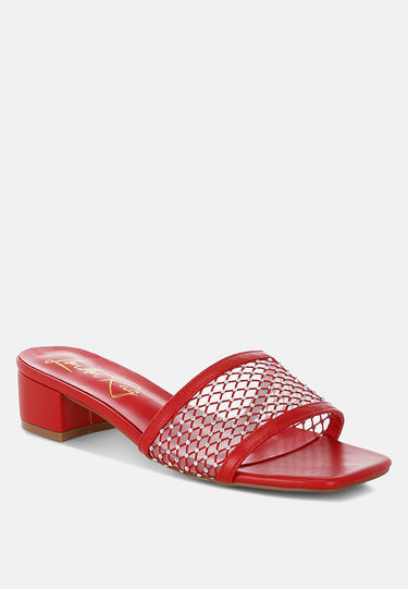 Rhinestone Studded Slip-on Heels by Mode