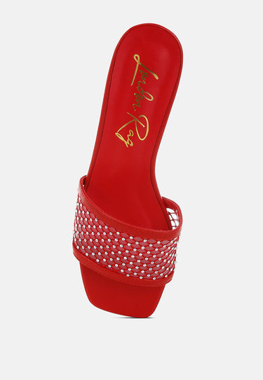 Rhinestone Studded Slip-on Heels by Mode
