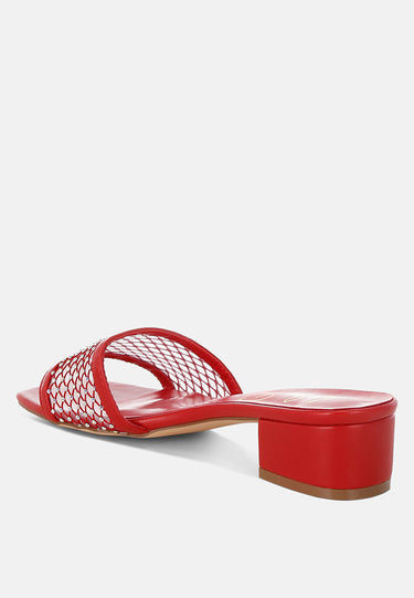 Rhinestone Studded Slip-on Heels by Mode
