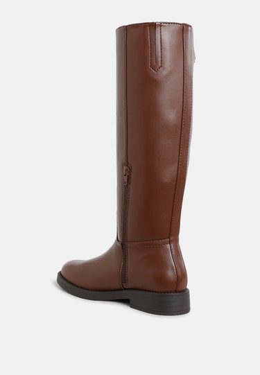 Metal Chain Link Detail Calf Boots by RAG