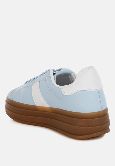 Faux Leather Lace-Up Sneakers by RAG