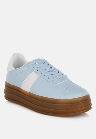 Faux Leather Lace-Up Sneakers by RAG