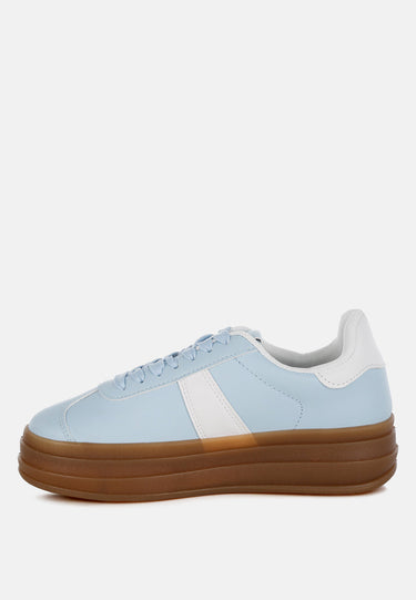 Faux Leather Lace-Up Sneakers by RAG