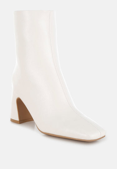 Patent Square Toe Ankle Boots by MODE
