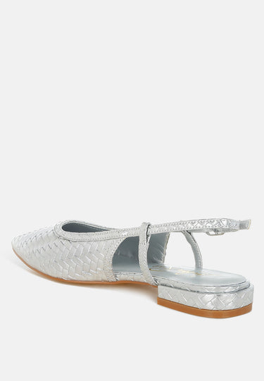 Kurina Metallic Woven Slingback Sandals