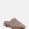 LENA Taupe Suede Walking Loafer Mules-Taupe