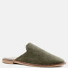 LIA Khaki Green Canvas Mules-Green